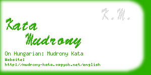 kata mudrony business card